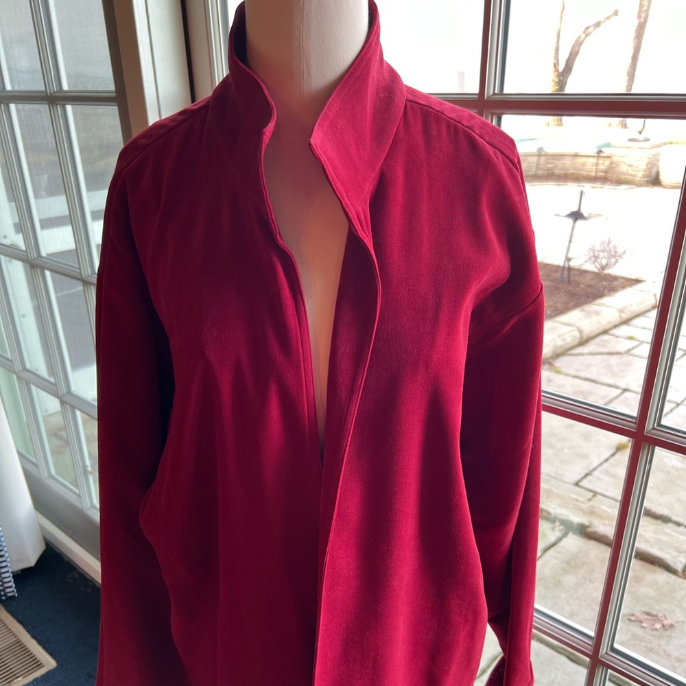 Coldwater Creek Microsuede burgundy jacket in size 1X.